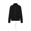 Rick Owens Drkshdw Drawstring Button-up Overshirt In Black