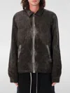 Rick Owens Drkshdw Zip Front Textured Jacket With Side Pockets In Grau