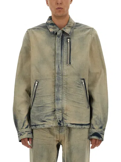 Rick Owens Drkshdw Jacket With Concealed Zipper In Neutral
