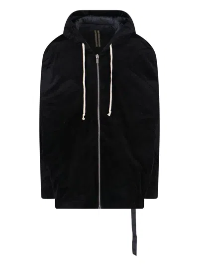 Rick Owens Drkshdw Zipped Sweatshirt With Lace In Black