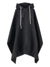 Rick Owens Drkshdw Drawstring Hooded Lightweight Loose Fit Jacket In Black