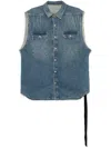 Rick Owens Drkshdw Indigo Hollywood Sl Tommy Jumbo Denim Overshirt In Blue