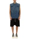 Rick Owens Drkshdw Indigo Hollywood Sl Tommy Jumbo Denim Overshirt In Blue
