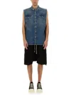 Rick Owens Drkshdw Indigo Hollywood Sl Tommy Jumbo Denim Overshirt In Blue