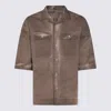 Rick Owens Drkshdw Longline Chest Pockets Jacket In Brown