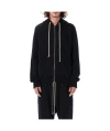 Rick Owens Drkshdw Drawstring Hood Sweatshirt Ribbed Cuffs In Black