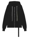 Rick Owens Drkshdw Asymmetrical Hem Long Sleeve Hoodie In Black