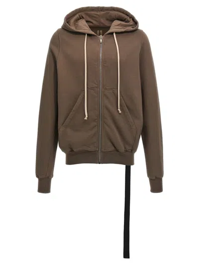 Rick Owens Drkshdw Jason S Zipped Hoodie In Gray