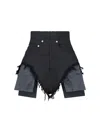 Rick Owens Drkshdw Shorts With Frayed Edges In Black