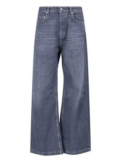 Rick Owens Drkshdw Trousers Wide-leg Belt Loops In Blue