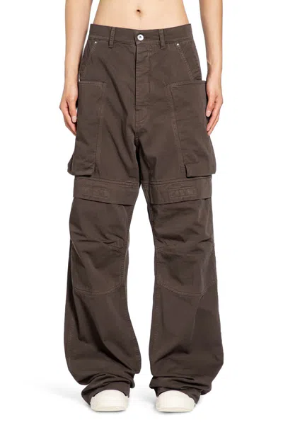 Rick Owens Drkshdw Gray Concordians Stefan Cargo Pants In Brown