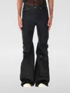 Rick Owens Drkshdw Flare Stitched Pockets Belted Trousers In Black