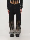 Rick Owens Drkshdw Denim Trousers Bleached Degrade Print In Schwarz
