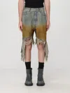 Rick Owens Drkshdw Destroyed Denim Bermuda Shorts In Multicolor