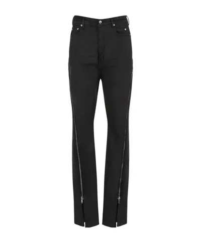 RICK OWENS DRKSHDW RICK OWENS DRKSHDW BOLAN BANANA ZIP-DETAILED DENIM JEANS