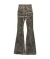 Rick Owens Drkshdw Drkshdw By Rick Owens Distressed Black Flared Denim Pants With Five-pocket Design In Green