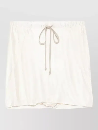 Rick Owens Drkshdw Jersey Shorts Skirt Double Layer Pockets In White