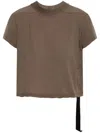 Rick Owens Drkshdw Gray Hollywood Cropped Small Level T-shirt In Braun