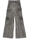 Rick Owens Drkshdw Gray Hollywood Double Cargo Jumbo Belas Pants In Grey