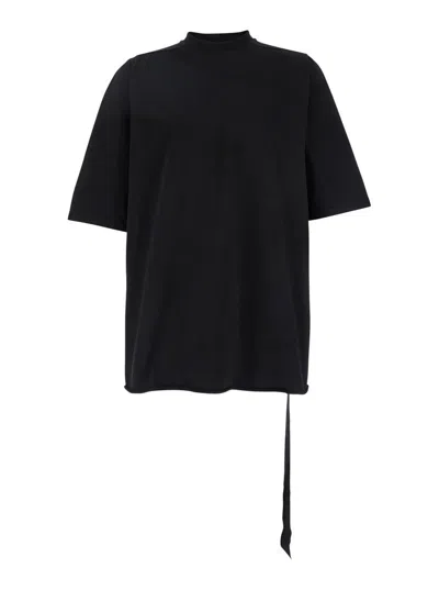RICK OWENS DRKSHDW 'JUMBO' BLACK CREWNECK T-SHIRT WITH OVERSIZED BAND