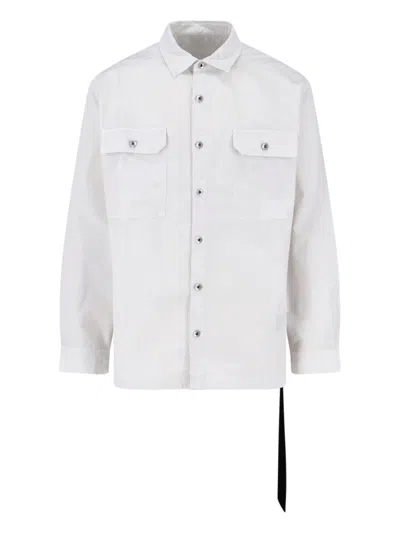 Rick Owens Drkshdw "jumbo" Button Shirt In Gray