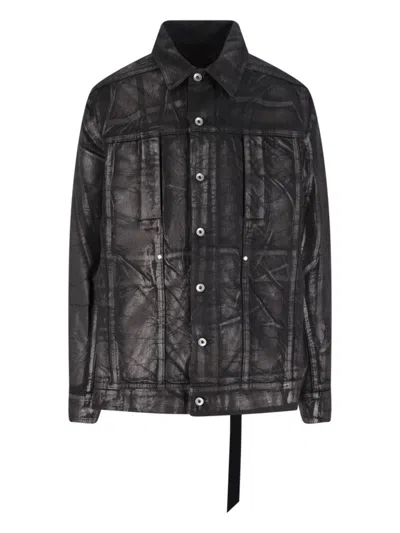 RICK OWENS DRKSHDW JUMBO DENIM JACKET - BLACK