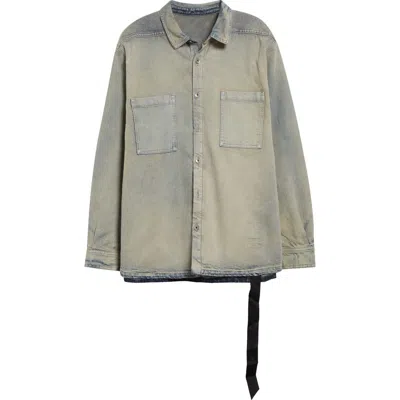 Rick Owens Drkshdw Jumbo Denim Outershirt In Gray