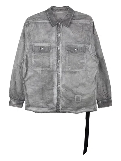 Rick Owens Drkshdw Jumbo Double-pocket Cotton Shirt In Gray