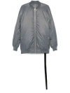Rick Owens Drkshdw Grey 'jumbo Flight' Bomber Jacket With Strap Detail  In Tech Fabric Man In Grey