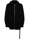 Rick Owens Drkshdw Gimp Zip-up Hooded Sweatshirt In Black