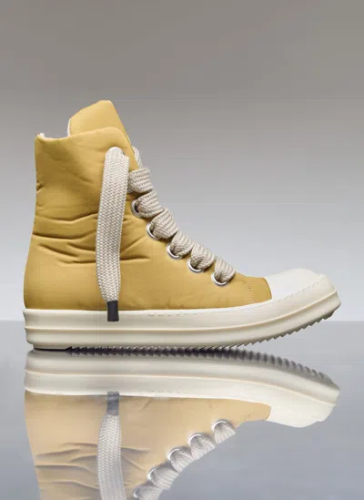 Rick Owens Drkshdw Jumbo Lace Puffer Sneakers In Yellow