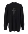 Rick Owens Drkshdw Black Crewneck T-shirt With Logo Print On The Front In Cotton Man In Black