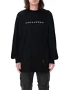 Rick Owens Drkshdw Oversized Long-sleeve Tee With Black Pearl Print