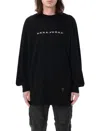 Rick Owens Drkshdw Oversized Long-sleeve Tee With Black Pearl Print In Black Pearl Print
