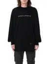 Rick Owens Drkshdw Oversized Long-sleeve Tee With Black Pearl Print In Black Pearl Print