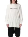 Rick Owens Drkshdw Oversized Long Sleeve T-shirt With Milk Black Print In Milk Black Print
