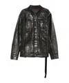Rick Owens Drkshdw Jumbo Metallic-effect Denim Jacket In Black