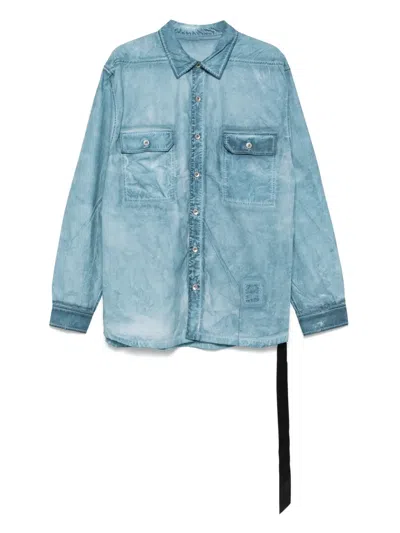 Rick Owens Drkshdw Jumbo Outershirt Shirt In Blue