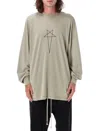 Rick Owens Drkshdw Oversized Long Sleeve T-shirt Pentagram In Grey