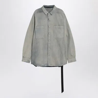 Rick Owens Drkshdw Jumbo Shirt In Pearl Vintage Denim In Blue