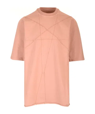 Rick Owens Drkshdw Jumbo Ss Cotton T-shirt In Pink