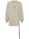 Rick Owens Drkshdw Oversized Long Sleeve T-shirt Pentagram In Neutrals