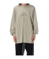 Rick Owens Drkshdw Oversized Long Sleeve T-shirt Pentagram In Nude