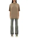 Rick Owens Drkshdw "jumbo" T-shirt In Brown