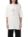 Rick Owens Drkshdw Graphic Print Oversized Crewneck T-shirt In White