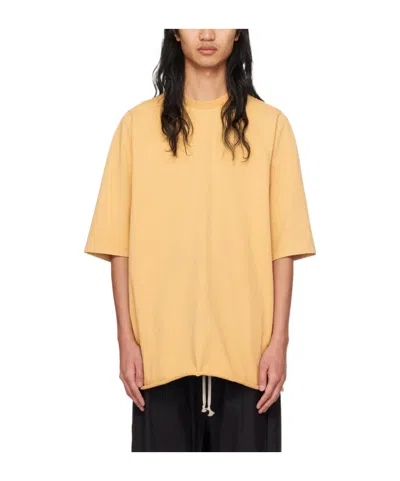 Rick Owens Drkshdw Jumbo T-shirt With Round Neck In Yellow