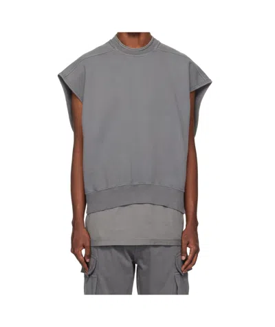 Rick Owens Drkshdw Gray Porterville Jumbo Tatlin Sweatshirt In 88 Stone