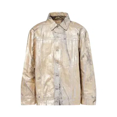 Pre-owned Rick Owens Drkshdw Jumbo Worker Denim Jacket 'gold' | Women's Size L