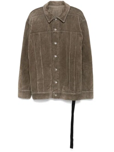 Rick Owens Drkshdw Jumbo Worker Jacket In Brown