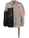 Rick Owens Drkshdw Jumbo Worker Patchwork Jacket In Grey